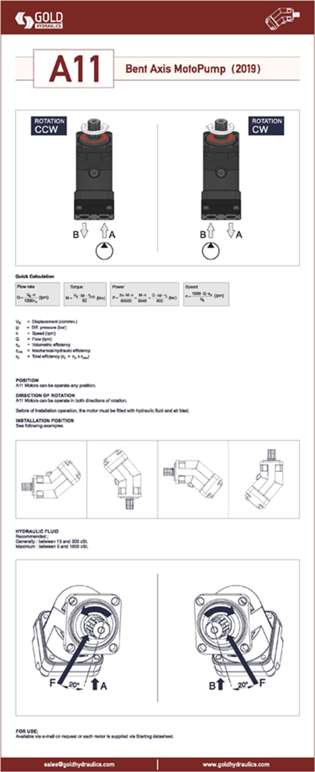 Bent Axis Piston Pumps Motors